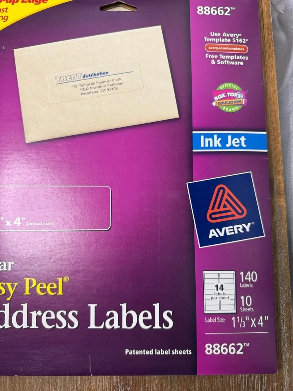 Avery 5162 Clear Easy Peel Address Labels 532 Labels 3 packs Sealed 1 Pack Open